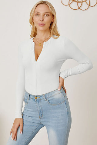 Zip Up Long Sleeve Bodysuit